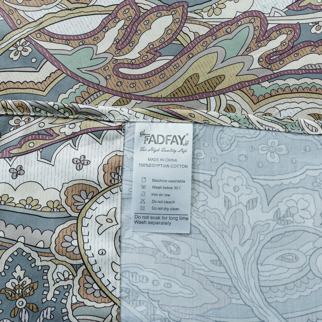 Paisley Sheets Set Full Classic Boho Paisley Bedding Luxurious Bohemian Damask Paisley Bed Sheet Set Breathable 100%