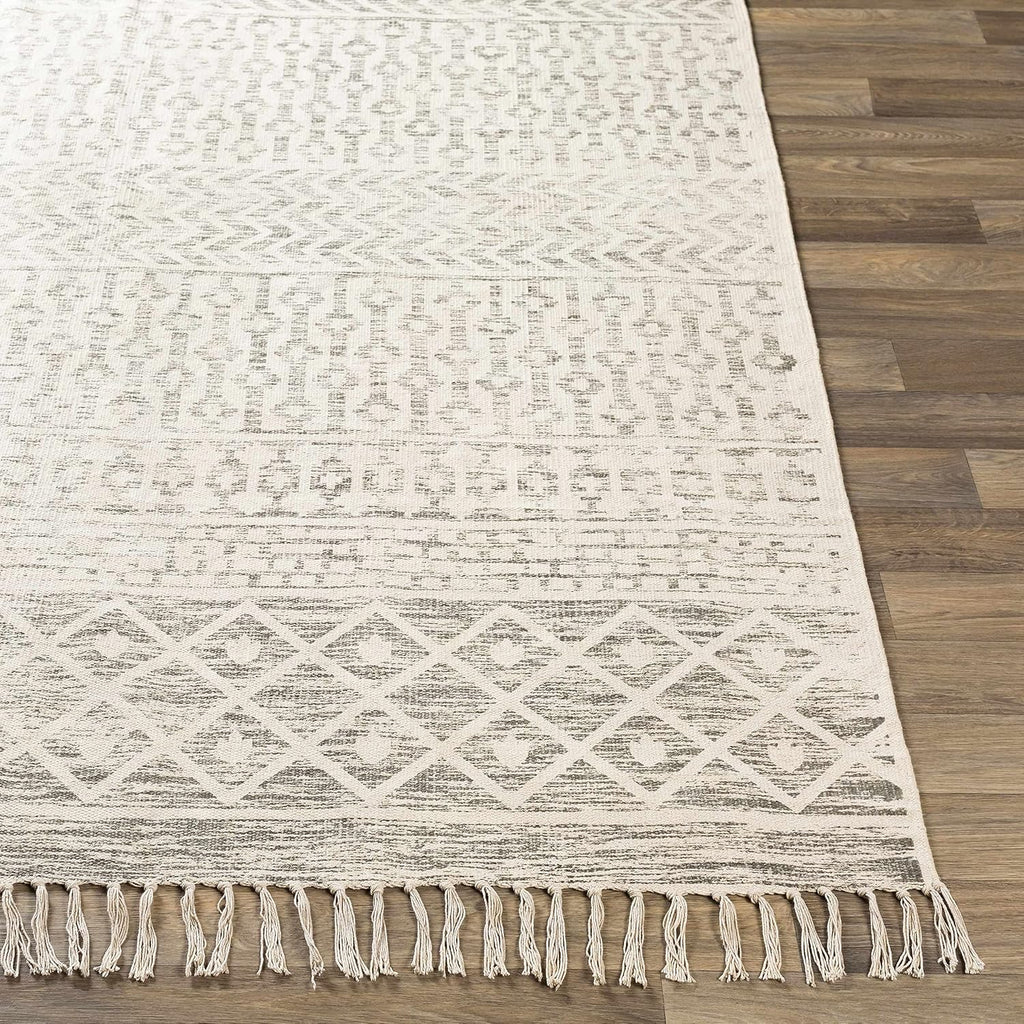 Valyermo Hallway, Kitchen Runner Rug - Geometric Diamond Striped Chevron Trellis - Bohemian Transitional Boho