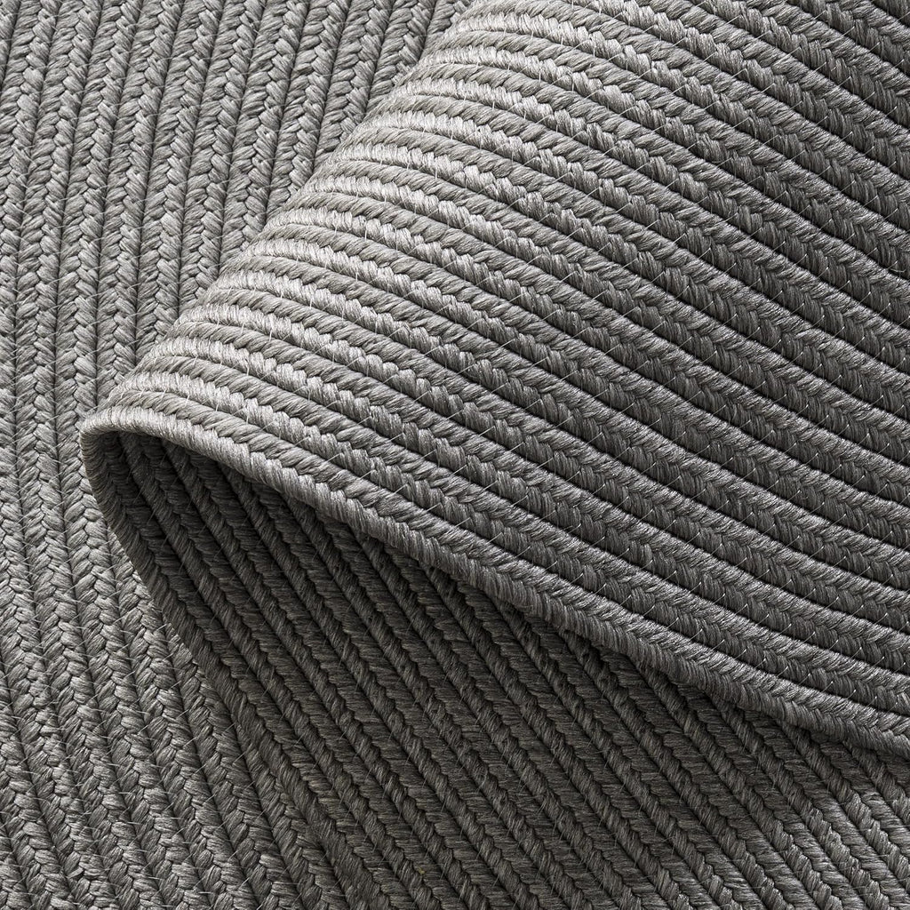 Braided Indoor/Outdoor Washable Oval Rug 4x6, Dark Grey BRD315G