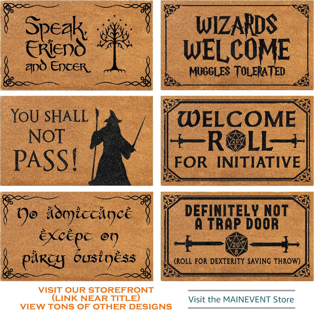 One Does Not Simply Walk to My Door Mat 30x17 Inch Trilogy Welcome Mat Coir | Funny Entryway Decor, Fantasy Fan Gift