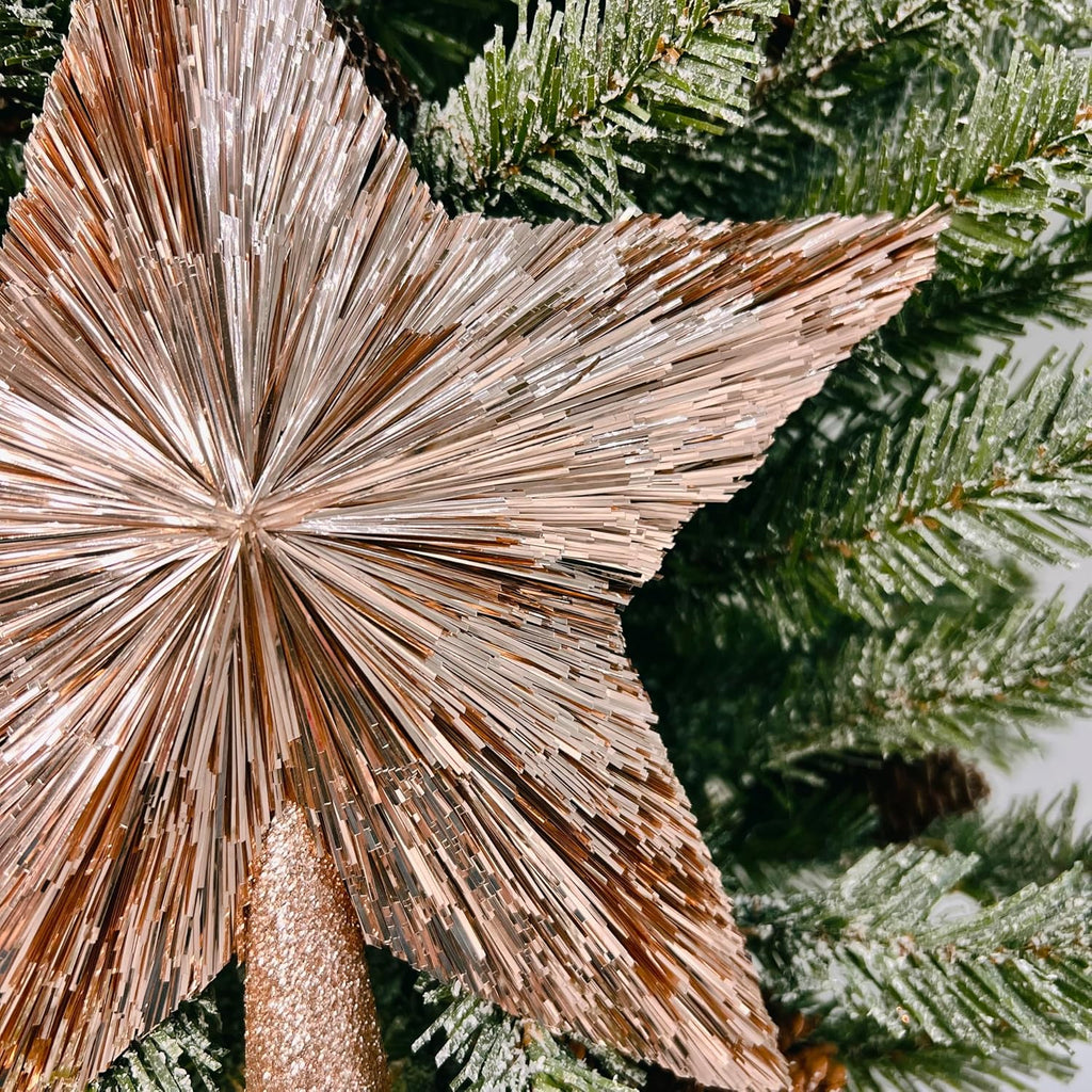 10" Elegant Christmas Star Tree Topper - Classic 5-Pointed Star Top - Unique Design - Luxury Tinsel Stars - Tree Top