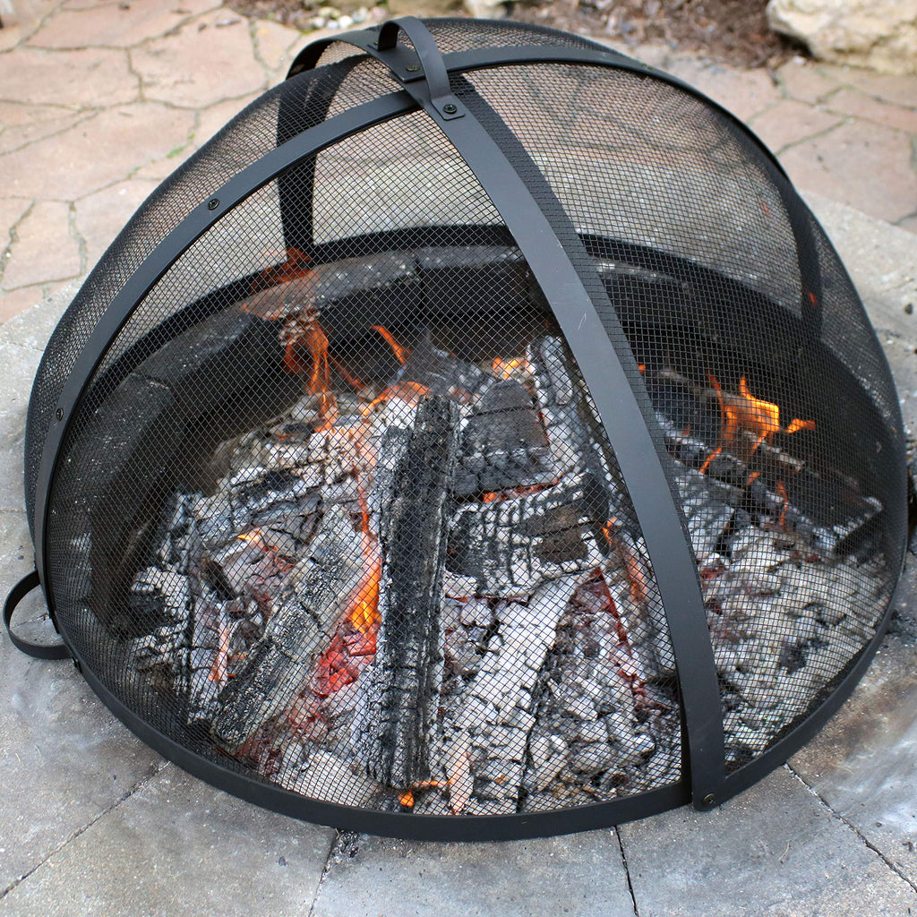 Outdoor Fire Pit Screen Cover, Round, Easy Access Door, 36" Dia