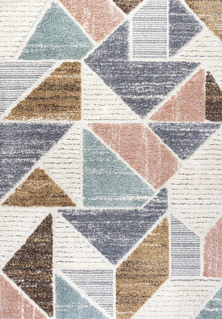 Scandi Colorblock High-Low Area Rug 3X5 Multi, Modern Indoor Rug
