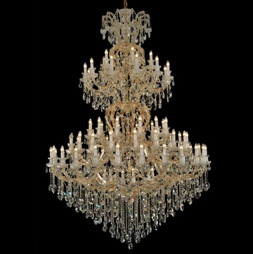 Maria Theresa Chandelier Crystal Lighting Dressed With Empress Crystal - 72 Lights Gold Finish H87" W63" Great For Large Foyer / Entryway - A83-3000G72G