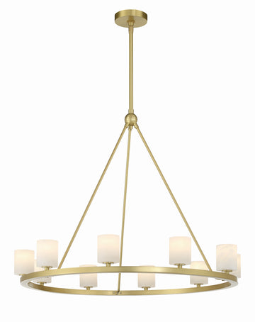 Aragon 10 Light Soft Brass Chandelier - C193-ARA-10265-SB-ST