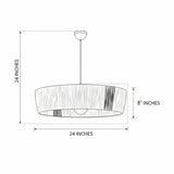 Adjustable Height Metal Body Wide Drum Chandelier