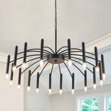 Apogeeville 18-Light 39" Modern Linear Sputnik Candle Style Chandelier for Living Room Kitchen Island Bedroom