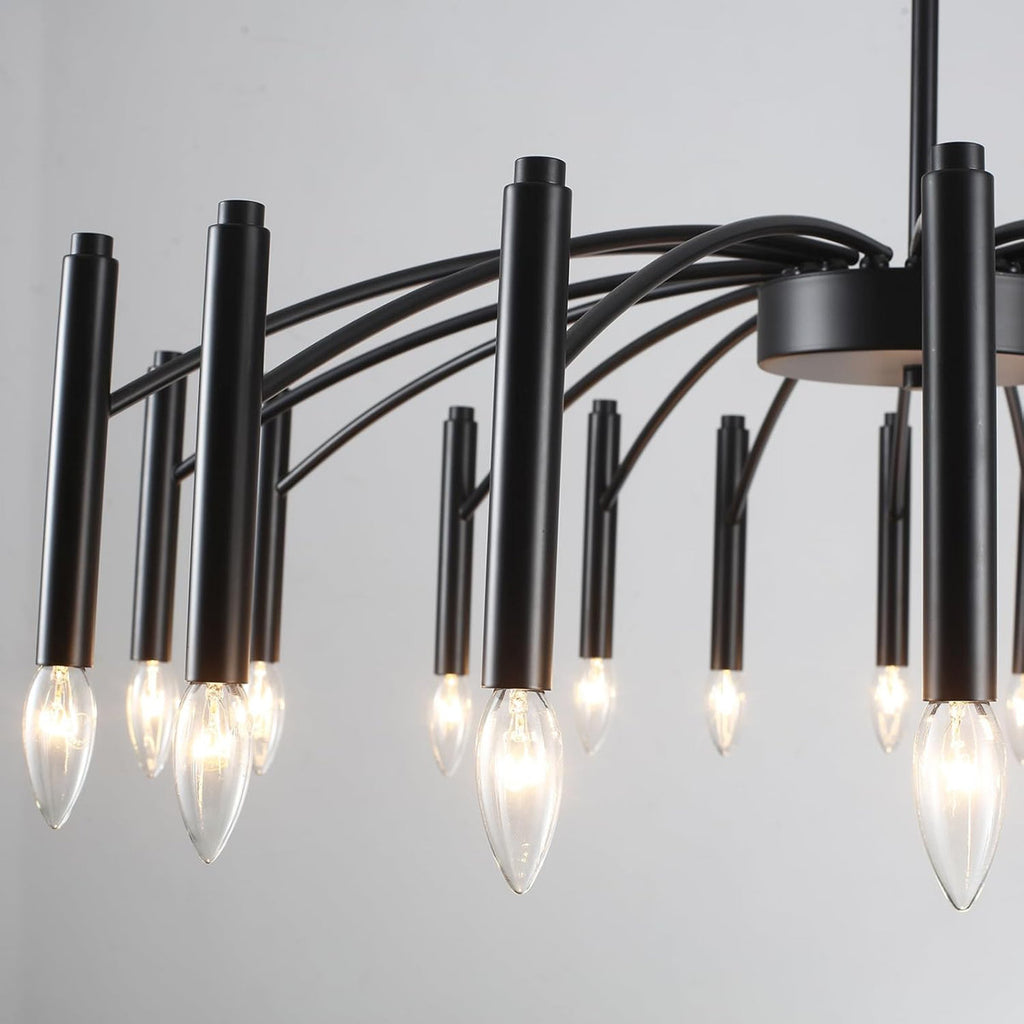 Apogeeville 18-Light 39" Modern Linear Sputnik Candle Style Chandelier for Living Room Kitchen Island Bedroom