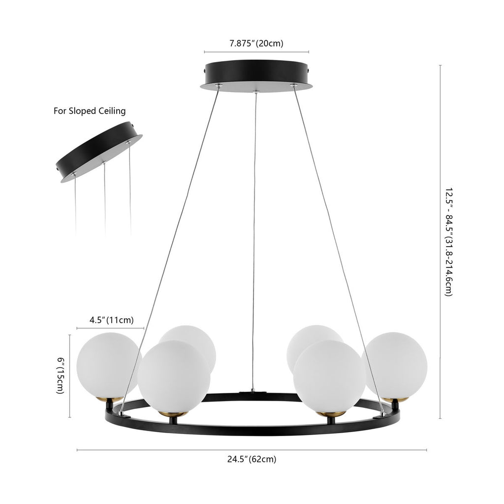 Aris 6-Light Dimmable LED Lantern Empire Chandelier