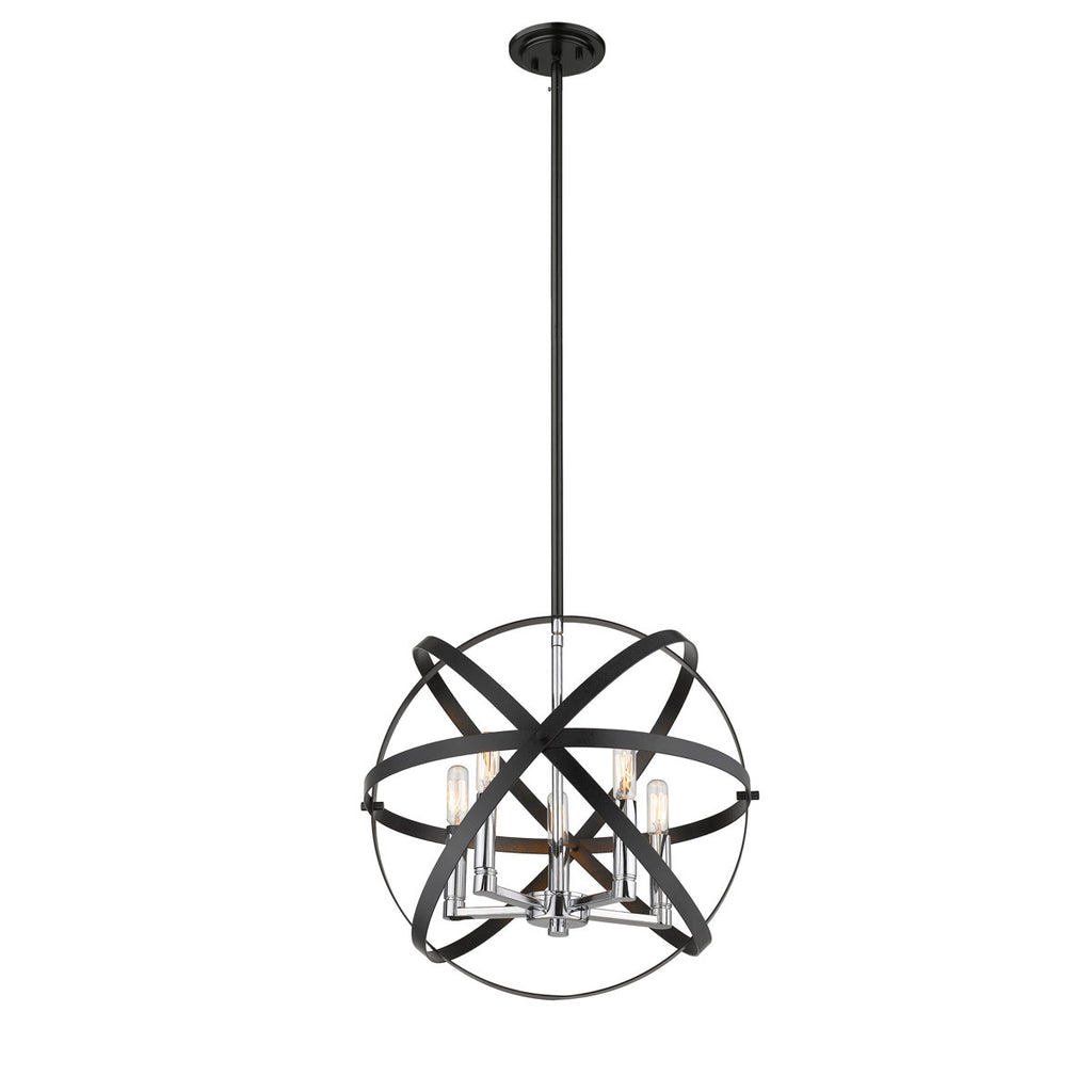 Avers 5-Light Steel Dimmable Globe Chandelier