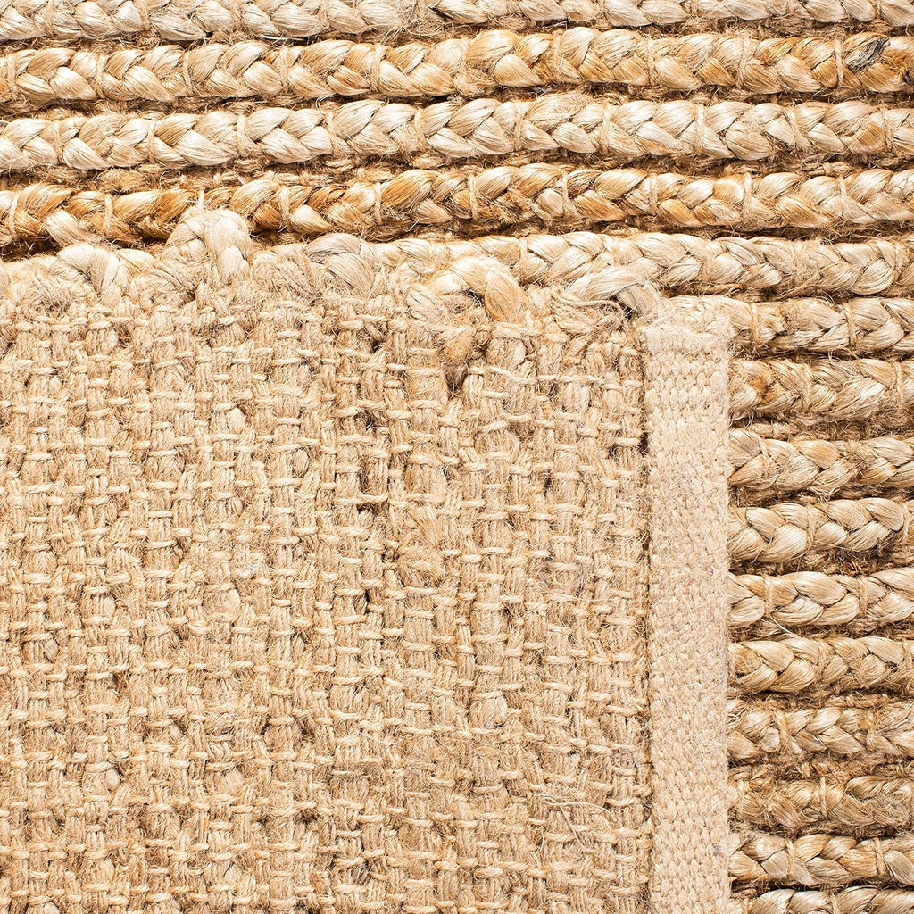 Cape Cod Collection Area Rug - 4' Square, Natural, Handmade Braided Jute, Ideal for High Traffic Areas (CAP355A)