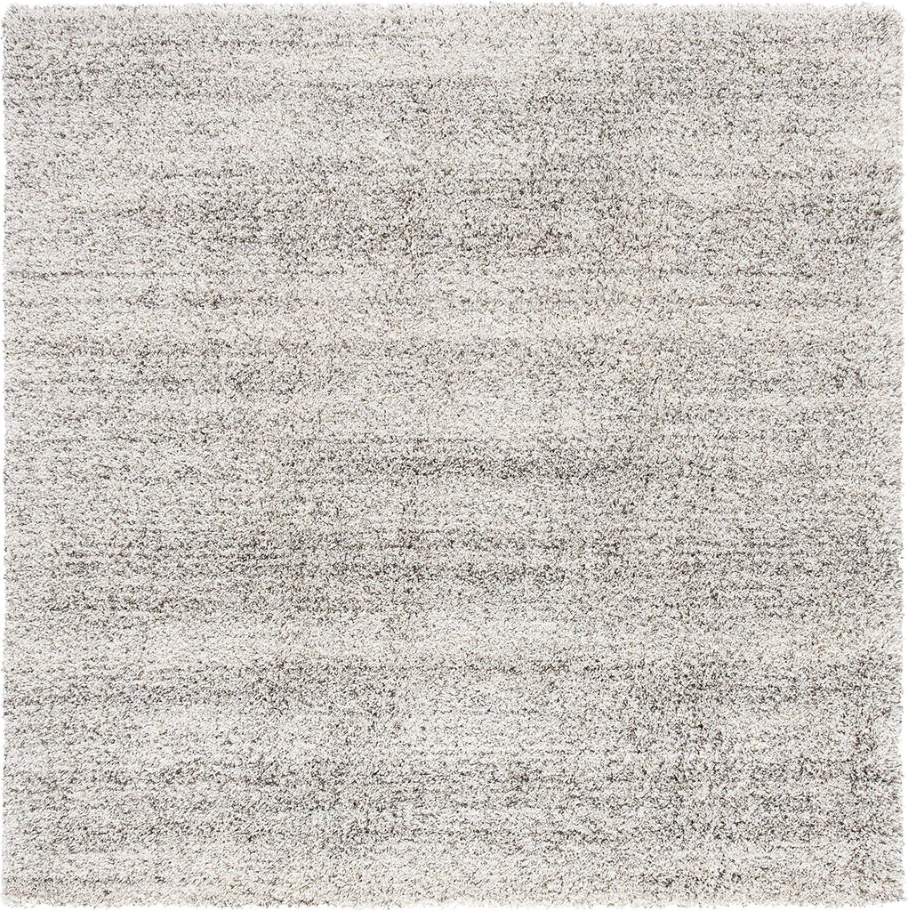 Hudson Shag Square Rug 7', Plush Ivory & Grey SGH295B