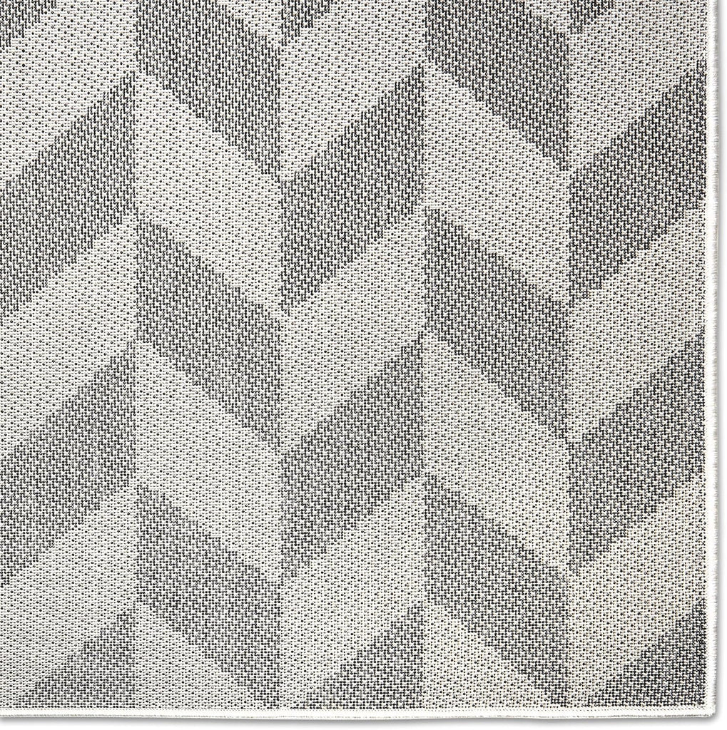 Patio Country Calla Contemporary Herringbone Indoor/Outdoor Area Rug, Black/Grey, 9'2"x12'5"