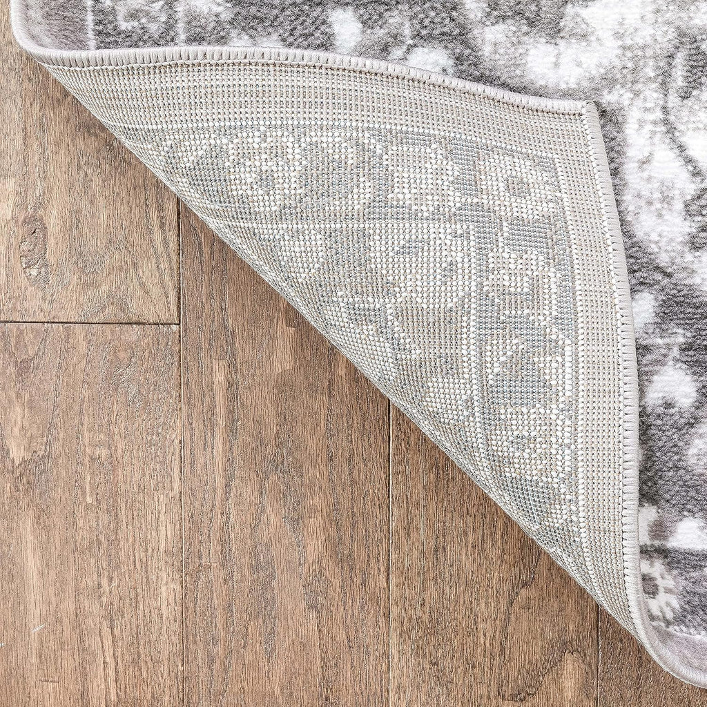 Granda Grey Traditional Oriental Medallion Floral Area Rug