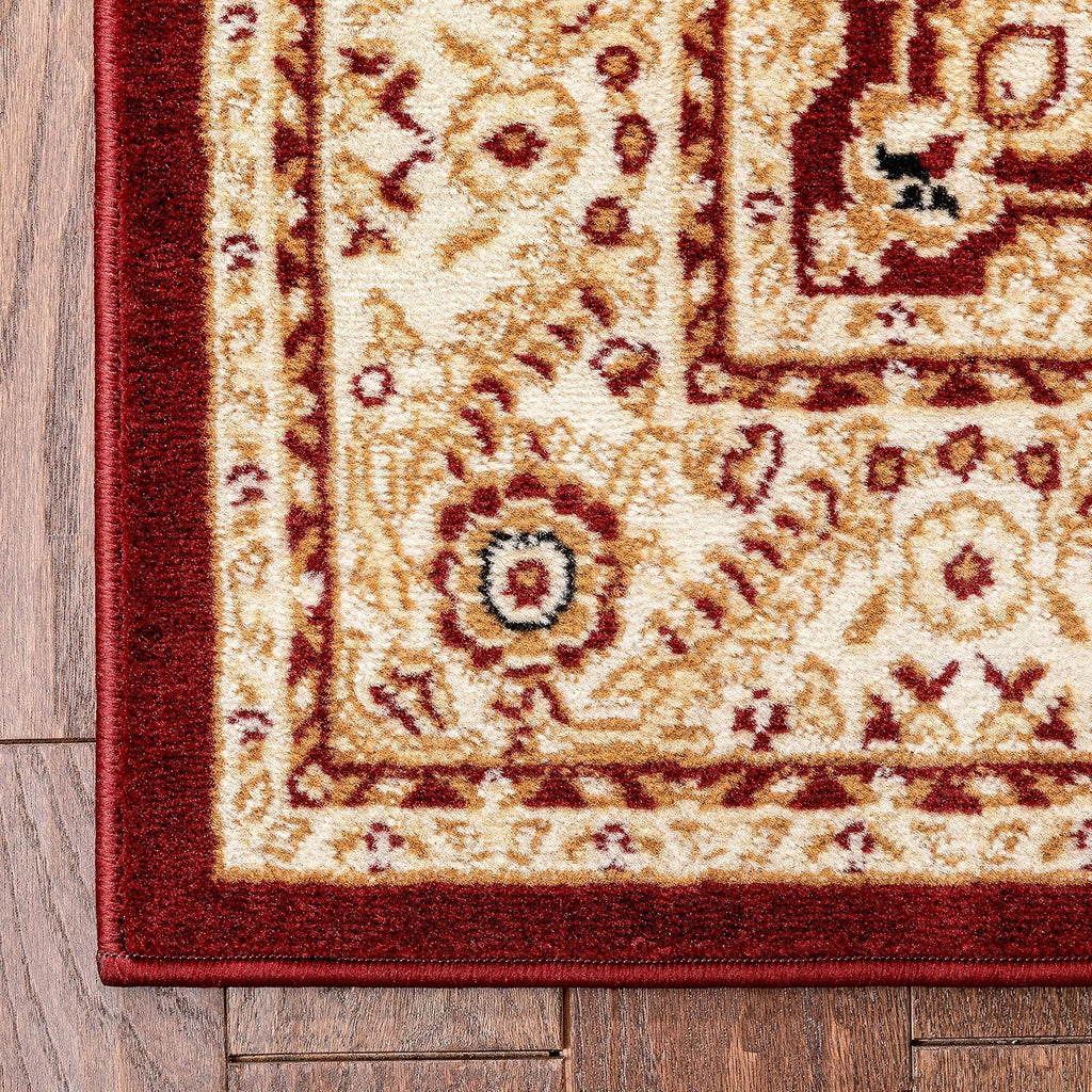 Delos Red Traditional Oriental Medallion Floral Runner Rug (2'7" x 9'10")