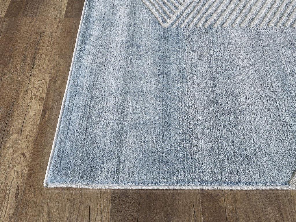 Rugs Blue & Beige Diagonal Lines Area Rug Modern Style, Vista Collection | Turkish Made Superior Comfort &