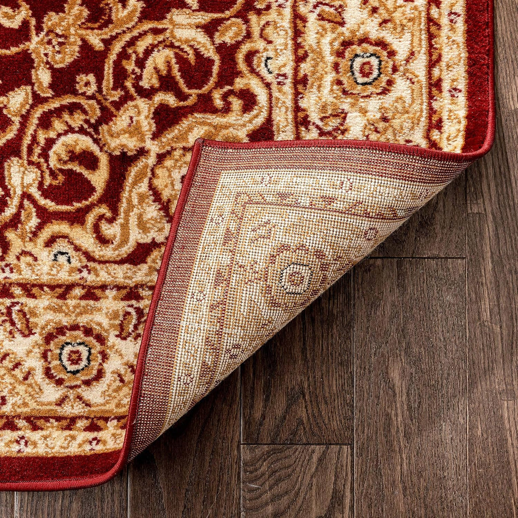 Delos Red Traditional Oriental Medallion Floral Runner Rug (2'7" x 9'10")