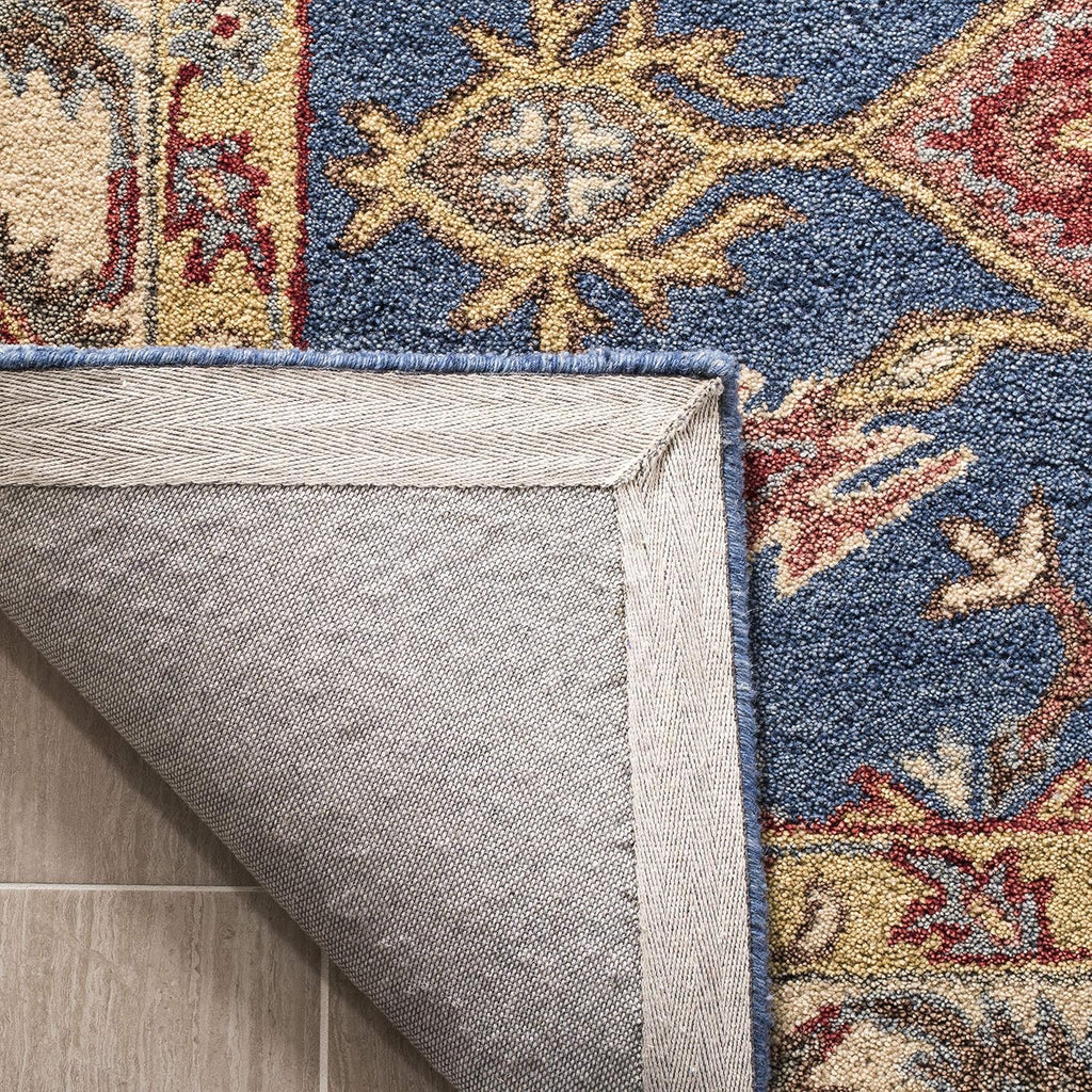 Area Rug 8x10 - Antiquity - Large - Blue & Red, Handmade Wool, Traditional Design