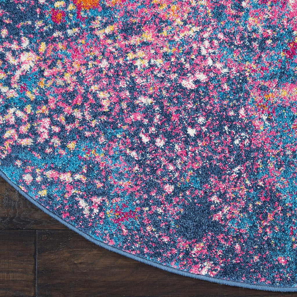 Home Passion Sunburst 8' x Round Area-Rug, Modern, Abstract, Easy-Cleaning, Non Shedding, Bed Room, 