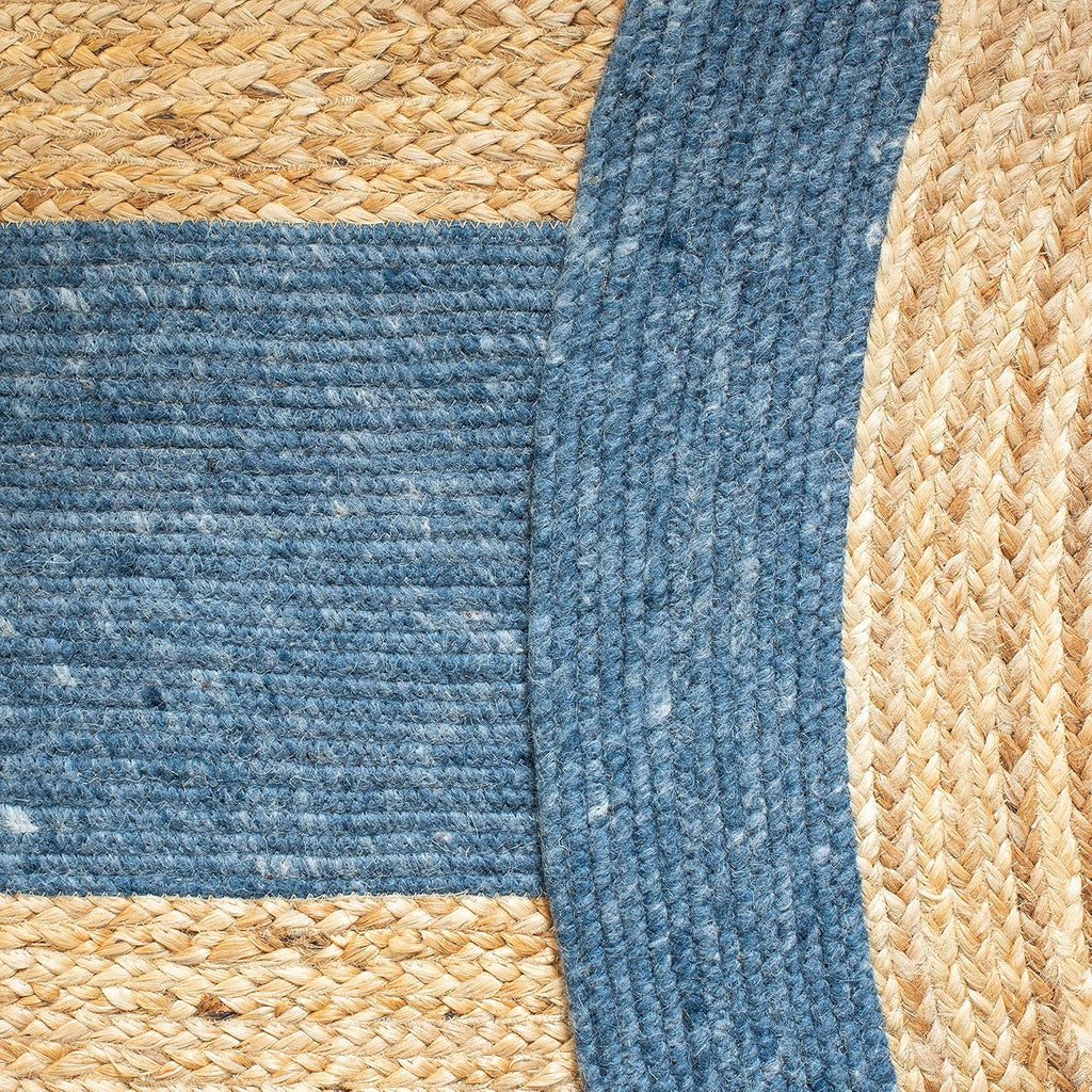 Braided Oval Rug, Wool Navy & Brown BRD910N