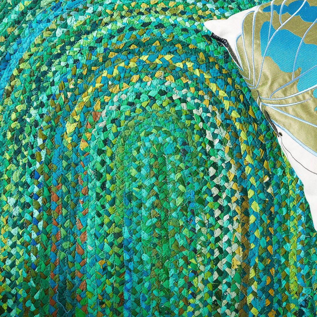 Braided Oval Rug, Green BRD451Y