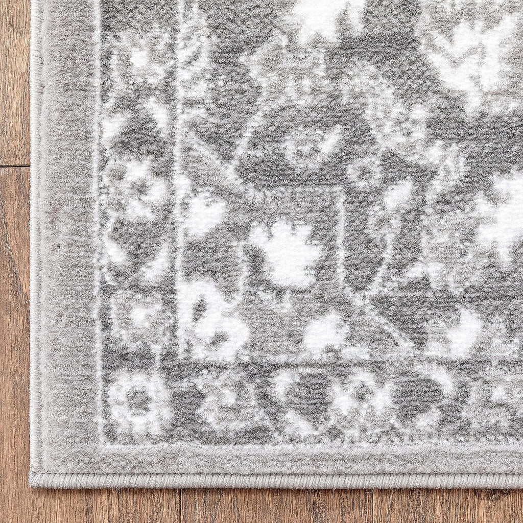 Granda Grey Traditional Oriental Medallion Floral Area Rug