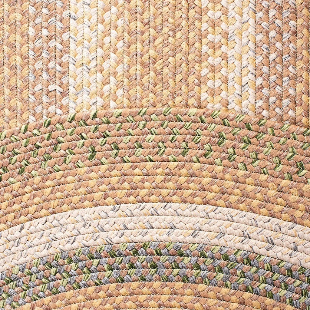 Braided Indoor/Outdoor Washable Oval Rug, Tan & Multi BRD314A