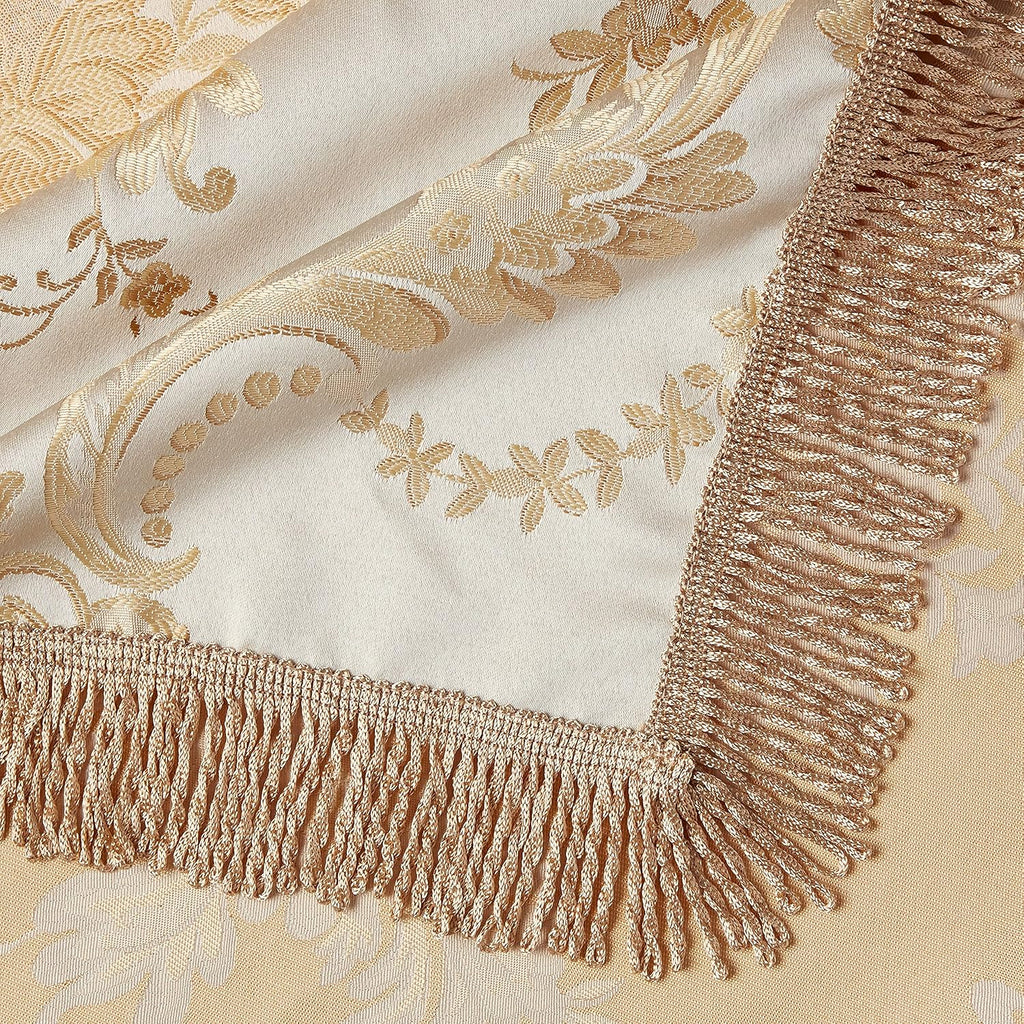 Majestic Damask Design Tablecloth - Beige 60" by 120" Oblong/Rectangle