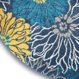 Home Passion Blue 8' x Round Area Rug - Easy Clean, Non Shedding, Bed Room, Living Room, Dining Room