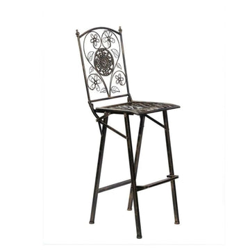 Vintage Copper Gold Barcelona Bistro Barstool with Square Seat and Back
