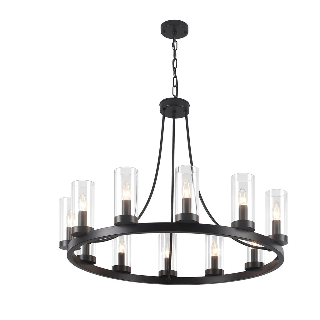 Barfleur 12-light Rustic Large Wagon Wheel Chandelier