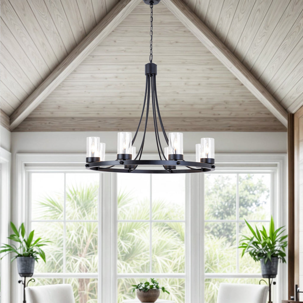 Barfleur 12-light Rustic Large Wagon Wheel Chandelier