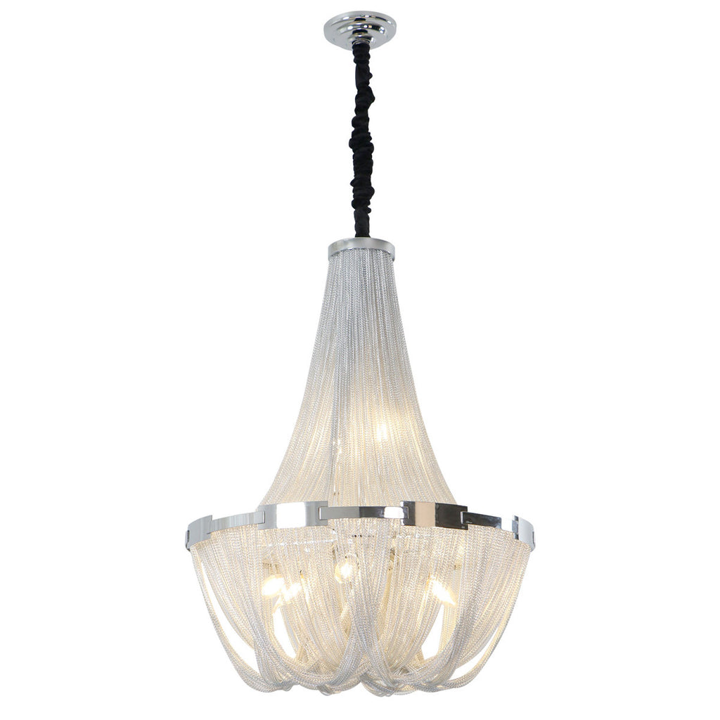 Berteal 8-Light 24 Inch Aluminum Tassel Chain Empire Chandelier