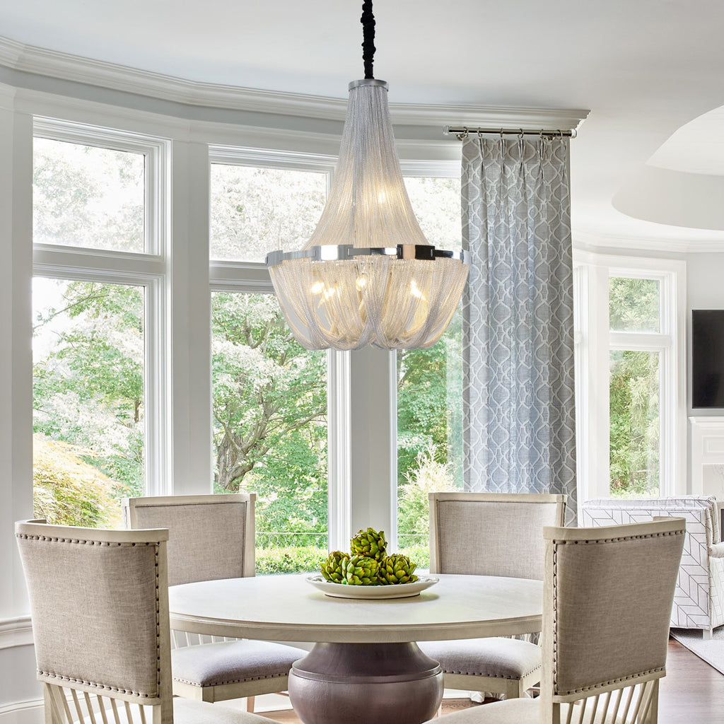 Berteal 8-Light 24 Inch Aluminum Tassel Chain Empire Chandelier