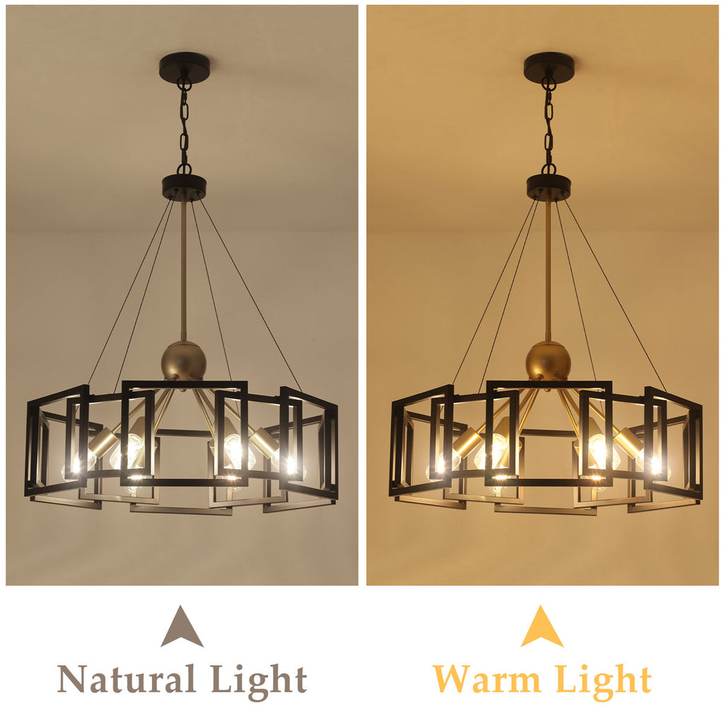Bossley 6-Light Dimmable Sputnik Geometric Drum Chandelier