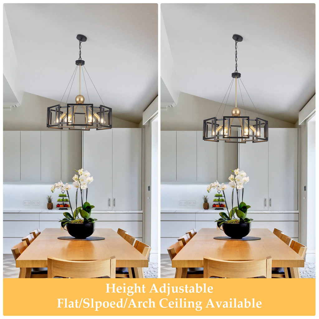 Bossley 6-Light Dimmable Sputnik Geometric Drum Chandelier