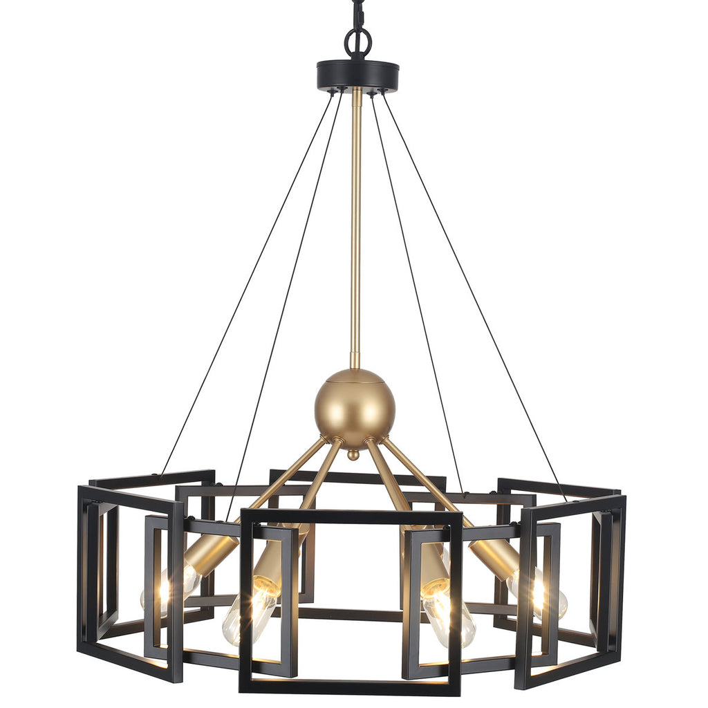 Bossley 6-Light Dimmable Sputnik Geometric Drum Chandelier
