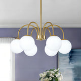 Bradrick 6-Light Modern Glass Bubble Chandelier