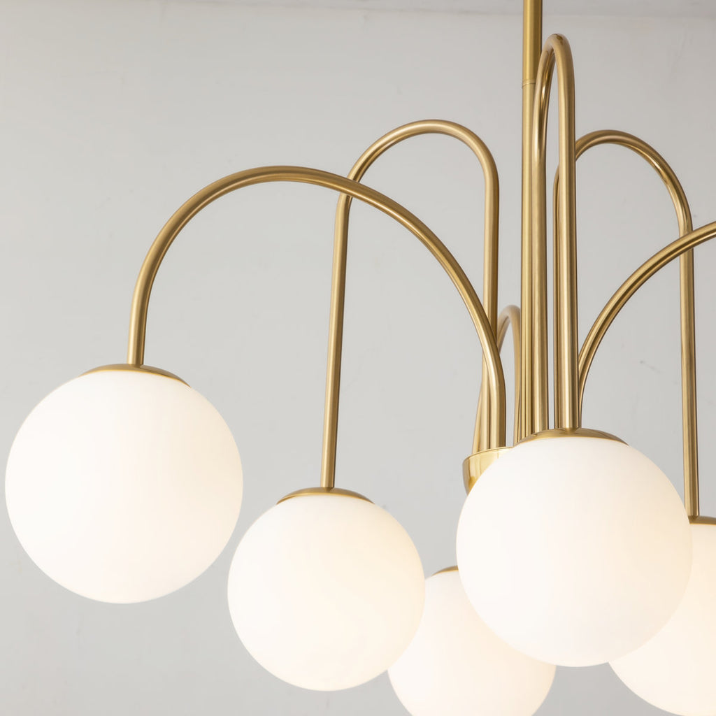 Bradrick 6-Light Modern White Glass Globe Chandelier