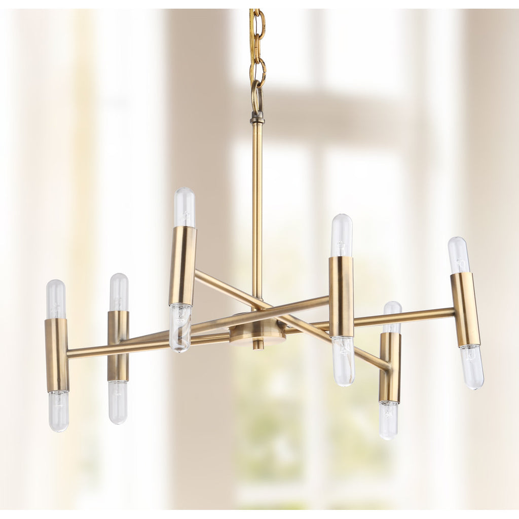Caitlin-Jo 12-Light Dimmable Sputnik Modern Linear Chandelier