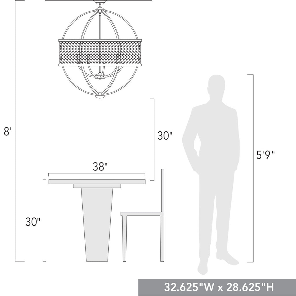 Chowchilla 9-Light Steel Dimmable Globe Chandelier