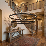Camino Two-Tier Chandelier W70xH66 Alt Finish in Grand Staircase