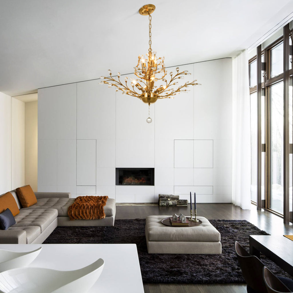 Damijan 30" Modern Firefly Chandelier 7-Light Dimmable with Hanging Chain