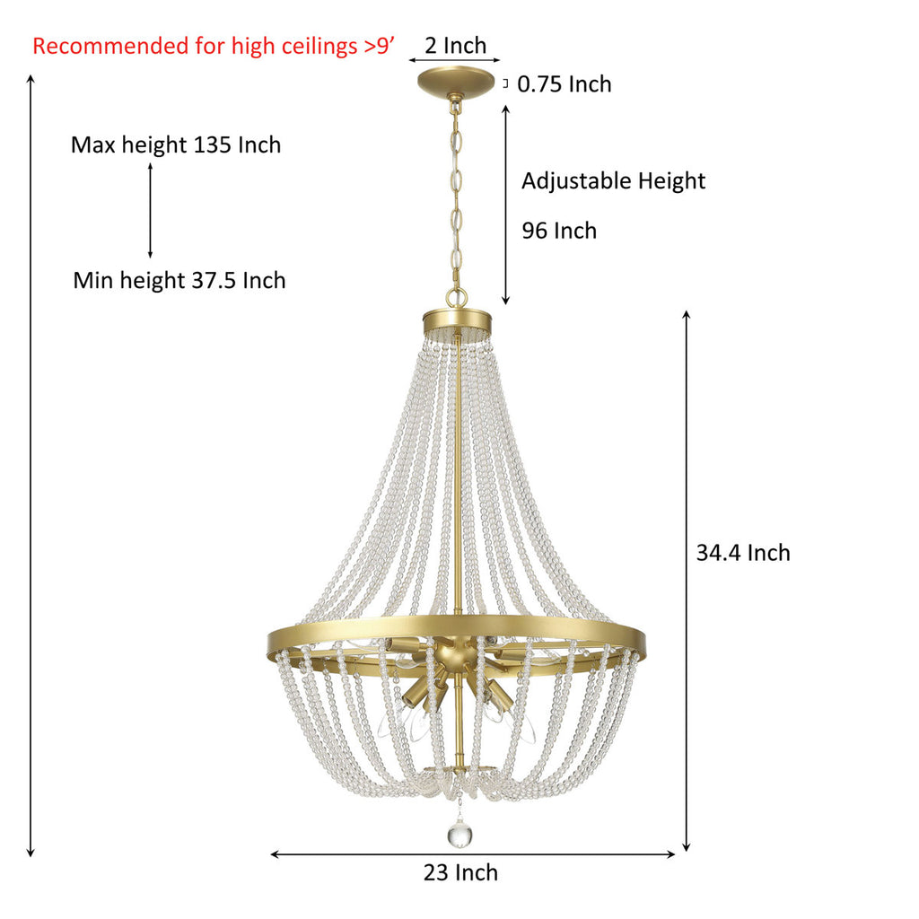 Deerick 8-Light Dimmable Empire Chandelier