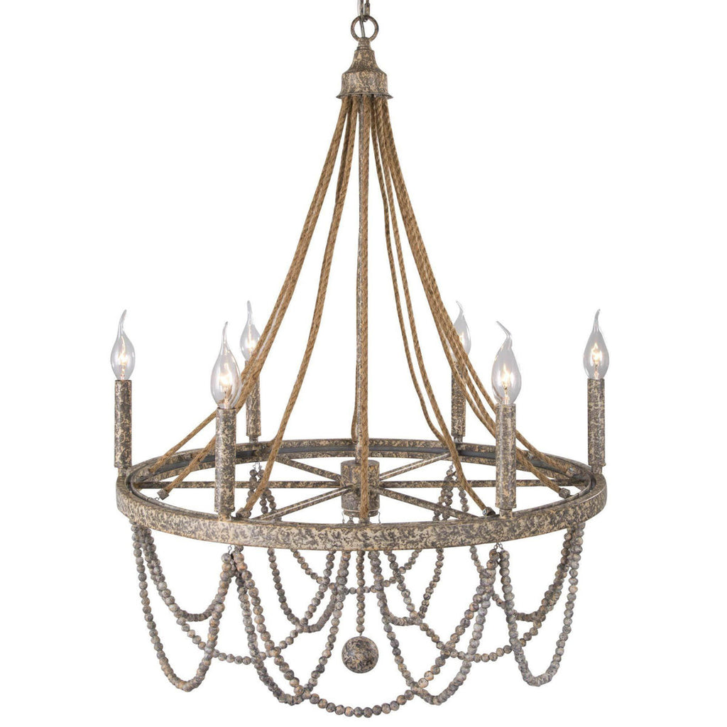 Dianthus 6-Light 25.6'' W Candle Style Beaded Modern Farmhouse Empire Dining Room Chandelier ETL Certified