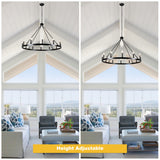 Dineen 12-Light 38" Wide Candle Style Dimmable Wagon Wheel Chandelier