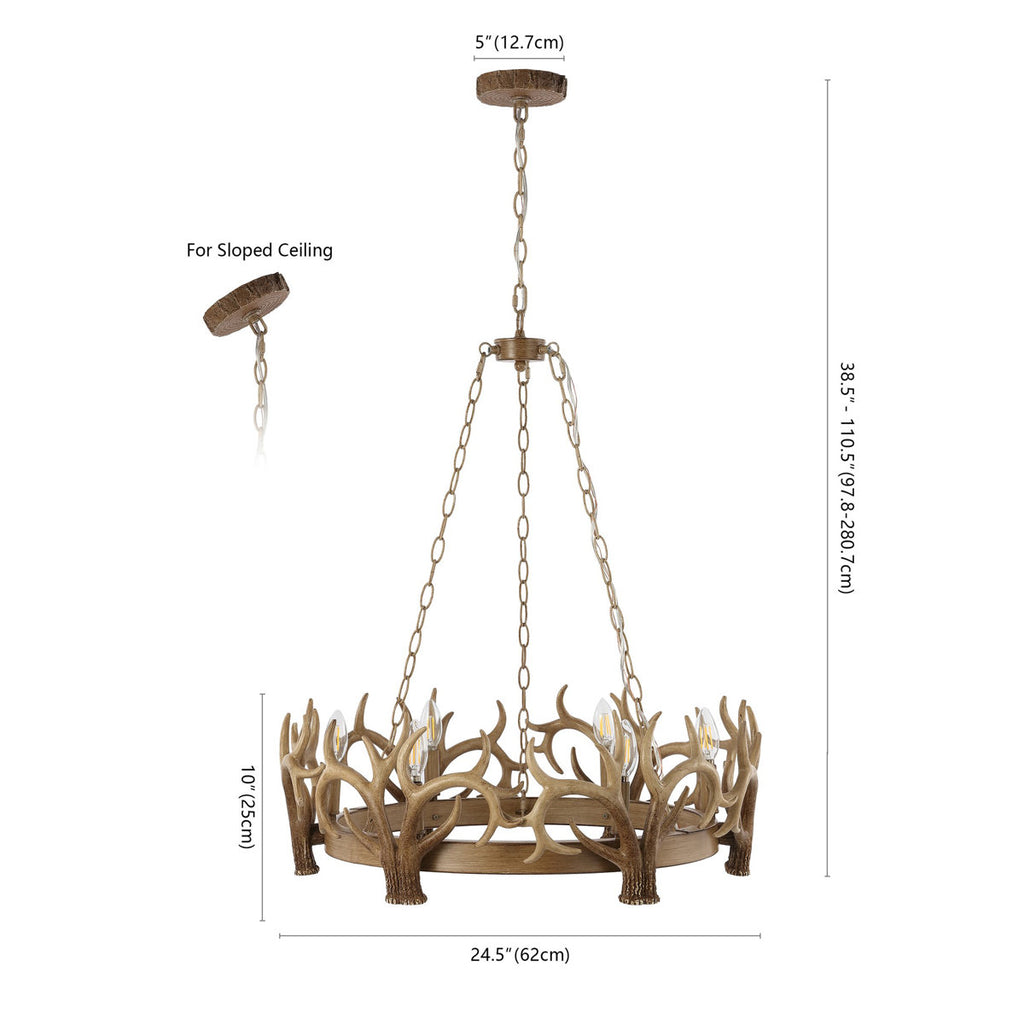 Diny 6-Light Dimmable Geometric Chandelier