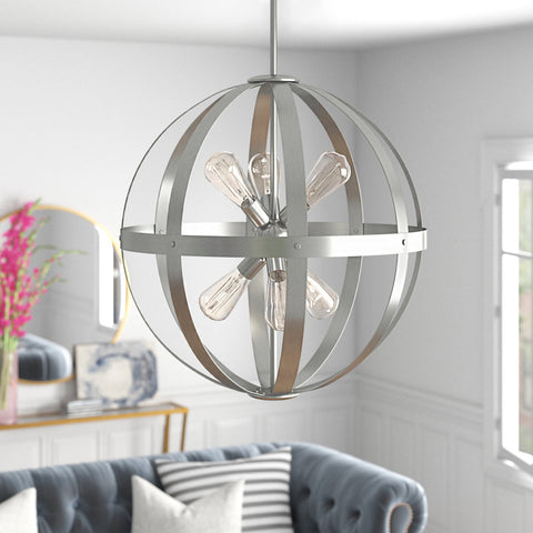 Eda 6 - Light Dimmable Globe Chandelier