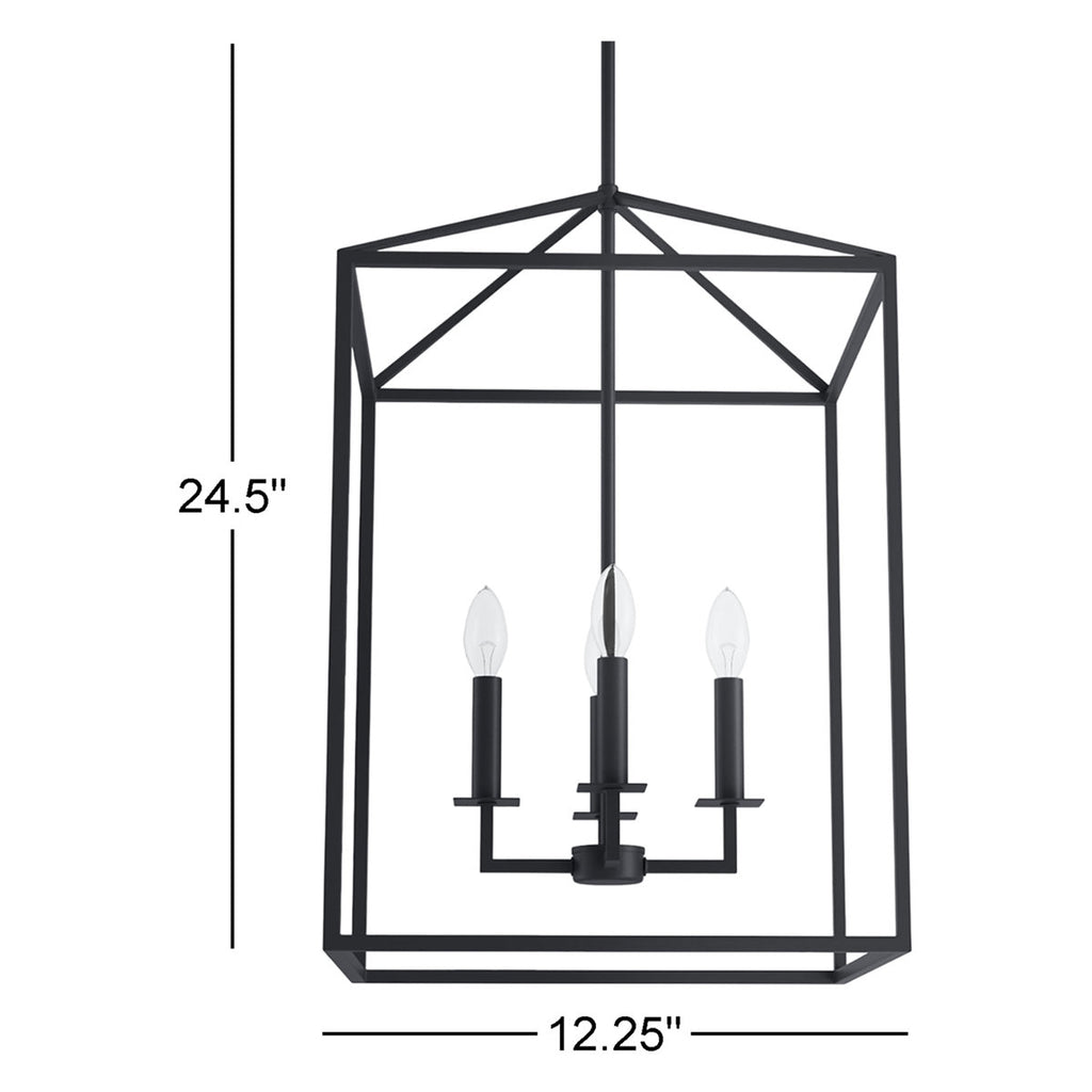 Ellis 4-Light Dimmable Lantern Square / Rectangle Chandelier