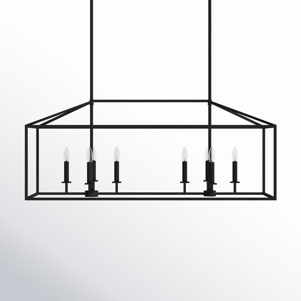 Ellis 4-Light Dimmable Lantern Square / Rectangle Chandelier